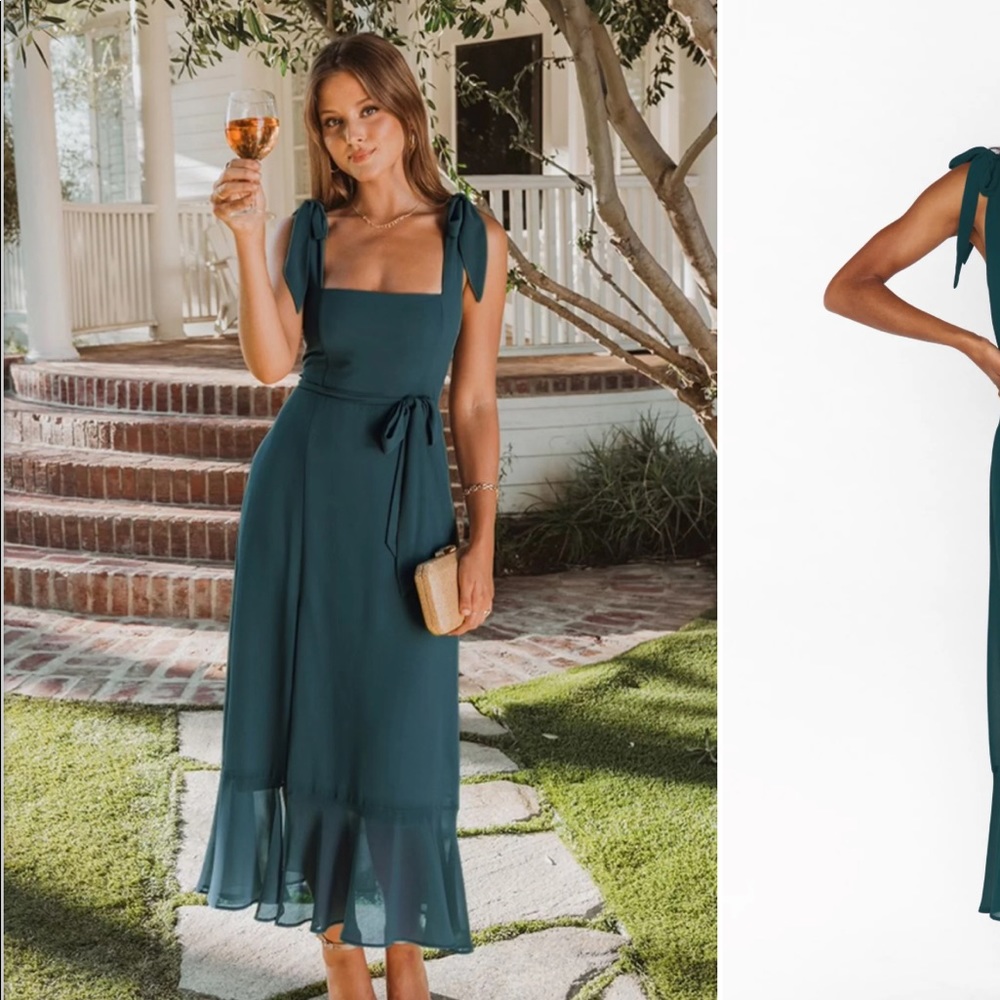 SHOW ME YOUR MUMU | Claire Midi Dress Emerald Green